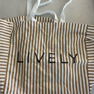 Lively Brown and White Striped Tote